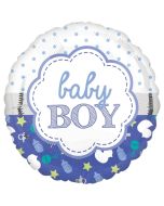 Baby Boy Muschel Luftballon aus Folie ohne Helium