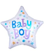 Baby Boy Star Luftballon aus Folie ohne Helium