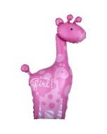 Folienballon Baby Girl Giraffe, heliumgefüllt