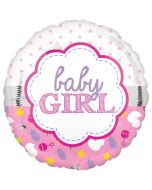 Baby Girl Muschel, Luftballon aus Folie ohne Helium