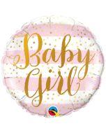 Baby Girl Pink Stripes Luftballon aus Folie mit Helium