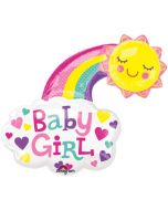 Baby Girl, glückliche Sonne, Folienballon mit Ballongas