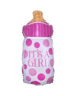 Babyflasche It's a Girl, Luftballon aus Folie inklusive Helium