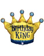 Birthday King Luftballon zum Geburtstag, ohne Helium