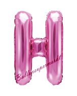 Luftballon Buchstabe H, pink, 35 cm