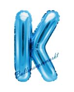 Luftballon Buchstabe K, blau, 35 cm