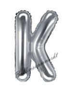 Luftballon Buchstabe K, silber, 35 cm