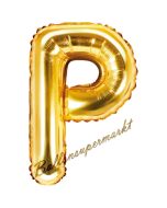 Luftballon Buchstabe P, gold, 35 cm