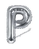 Luftballon Buchstabe P, silber, 35 cm