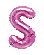 Luftballon Buchstabe S, pink, 35 cm