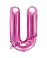Luftballon Buchstabe U, pink, 35 cm