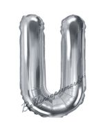 Luftballon Buchstabe U, silber, 35 cm