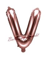 Luftballon Buchstabe V, roségold, 35 cm