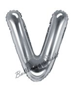 Luftballon Buchstabe V, silber, 35 cm