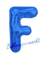 Großer Buchstabe F Luftballon aus Folie in Blau