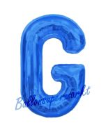 Großer Buchstabe G Luftballon aus Folie in Blau
