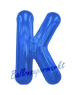 Großer Buchstabe K Luftballon aus Folie in Blau