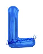 Großer Buchstabe L Luftballon aus Folie in Blau