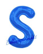 Großer Buchstabe S Luftballon aus Folie in Blau