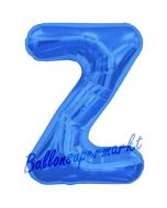 Großer Buchstabe Z Luftballon aus Folie in Blau