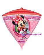 Diamonz Luftballon aus Folie Minnie Mouse inklusive Helium, Frontansicht