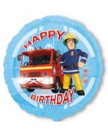 Feuerwehrmann Sam, Happy Birthday Luftballon aus Folie ohne Helium