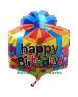 Happy Birthday Geburtstagsballon, Geschenk, Shape, ungefüllt