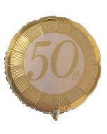 50th Luftballon aus folie zur Goldhochzeit mit Helium