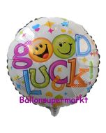 Luftballon aus Folie Good Luck Smileys inklusive Helium-Ballongas