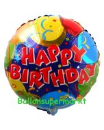 Geburtstags-Luftballon Balloons & Confetti Happy Birthday, ohne Helium-Ballongas