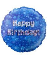Happy Birthday Blau, Luftballon zum Geburtstag mit Helium