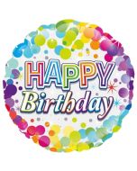 Colorful Confetti Happy Birthday, Luftballon zum Geburtstag mit Helium