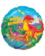 Geburtstags-Luftballon, Happy Birthday, Dinosaurier mit Helium