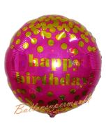 Geburtstags-Luftballon Happy Birthday Punkte, ohne Helium-Ballongas