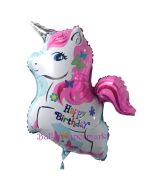 Happy Birthday Einhorn Luftballon zum Geburtstag mit Helium Ballongas