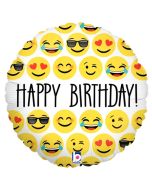 Geburtstags-Luftballon Happy Birthday Emojis, ohne Helium