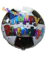 Geburtstags-Luftballon Happy Birthday Fußball ohne Helium
