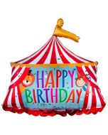 Happy Birthday Zirkuszelt Luftballon zum Geburtstag mit Helium Ballongas