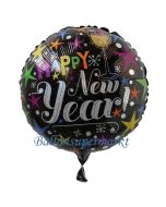 Holografischer Silvester Luftballon, Silvester-Partydekoration, Folienballon mit Ballongas, Celebrate