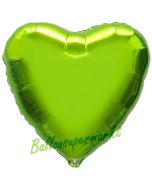 Herzluftballon Limonengrün, Ballon in Herzform mit Ballongas Helium