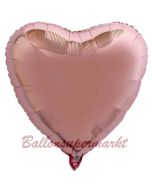 Herzluftballon aus Folie, Rosegold, mit Ballongas Helium