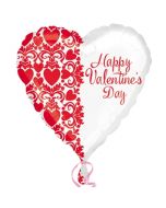 Happy Valentines Day, Herzluftballon aus Folie inklusive Helium