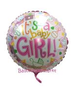 It's a Baby Girl Luftballon aus Folie mit Helium