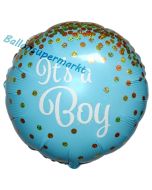 It's a Boy Glitter, holografischer Luftballon aus Folie mit Helium