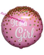 It's a Girl Glitter, holografischer Luftballon aus Folie