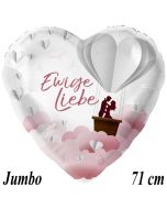 Jumbo Luftballon aus Folie zur Hochzeit, Ewige Liebe, ohne Helium