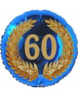 Lorbeerkranz 60, Luftballon aus Folie zum 60. Geburtstag, ohne Ballongas