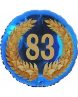 Lorbeerkranz 83, Luftballon aus Folie zum 83. Geburtstag, ohne Ballongas