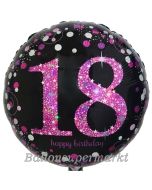 Luftballon aus Folie mit Helium, Pink Celebration 18, zum 18. Geburtstag