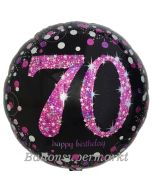 Luftballon zum 70. Geburtstag, Pink Celebration 70, ohne Helium-Ballongas